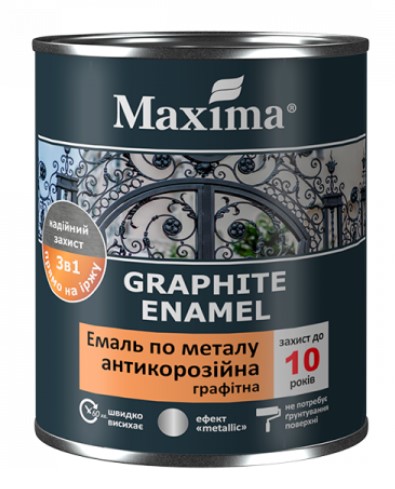 Емаль антикорозійна по металу 3 в 1, графітна (КОРИЧНЕВИЙ КОЛІР)
